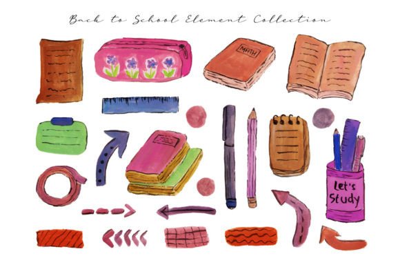 And Painted School Stuff Watercolor: A Fresh Editorial Design Asset for Creative Blogs