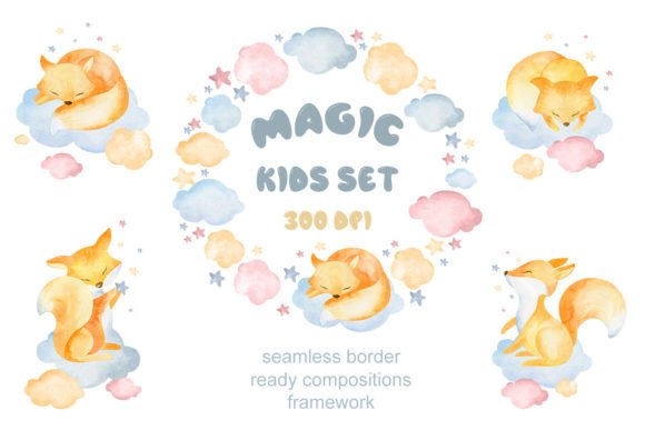 Cartoon Baby Animals Watercolor Clipart
