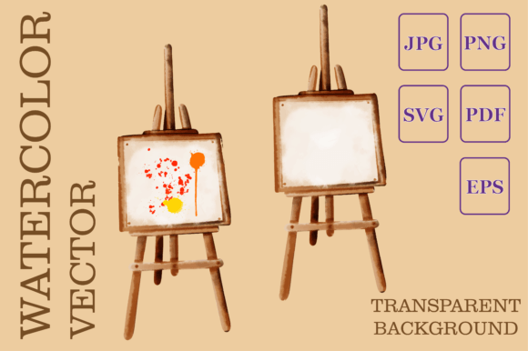 Drawing Easel Watercolor Illustration for Branding & Marketing