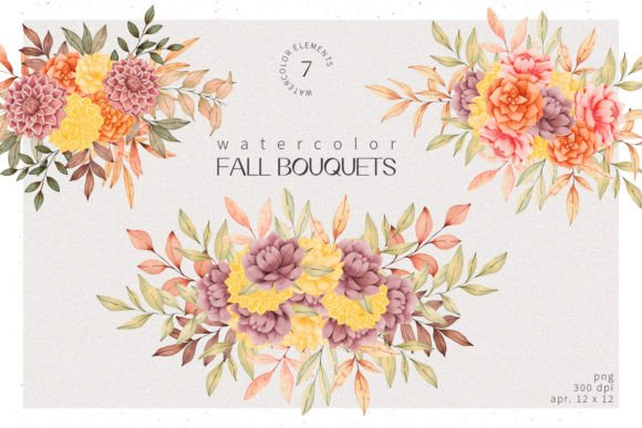 Evaluating Watercolor Fall Bouquets Illustrations for Local Branding