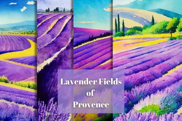French Lavender in Provence Watercolour Illustrations for Editorial & Blog Design