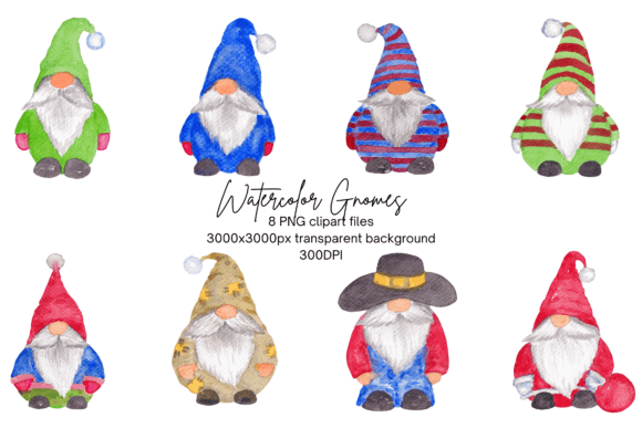 h1Watercolor Christmas Gnomes Illustrations for Digital Sellers/h1