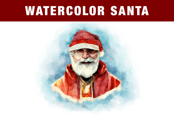Holiday Series - Watercolor Santa 2 Illustrations for Festive Digital Products