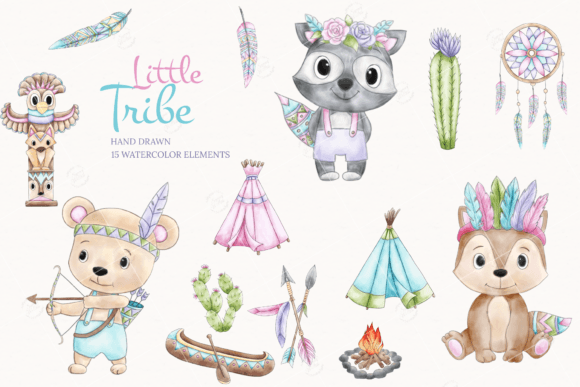 Little Tribe Watercolor Clipart: Illustrations That Bring Warmth to Content Publishing