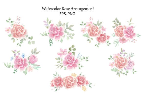 Rose Watercolor Flower Arrangement 02: A Soft, Versatile Illustration for Branding & Print Projects