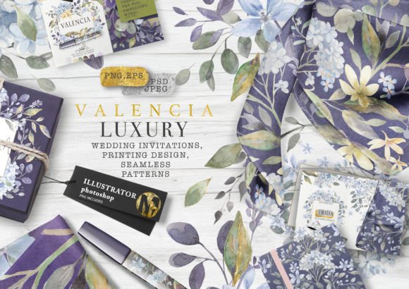 Valencia Luxury Watercolor Collection – Elegant Illustrations for Digital Sellers