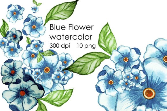 Watercolor Blue Flowers: A Soft, Versatile Illustration for Branding and Print Projects
