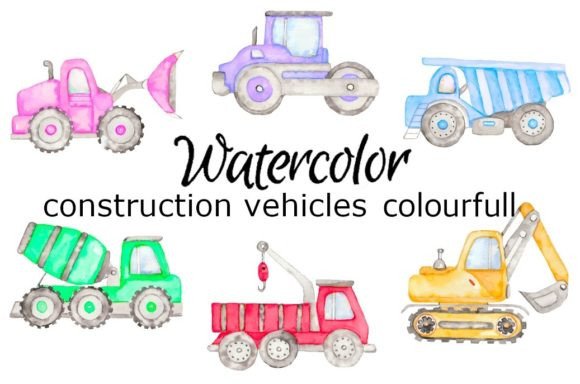 Watercolor Clipart Construction Colorful: Illustrations That Build Visual Appeal