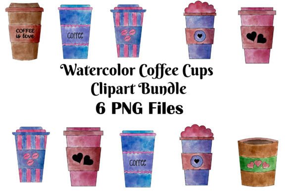 Watercolor Coffee Cup Clipart Bundle PNG: A Crafter’s Best Friend for Handmade Design