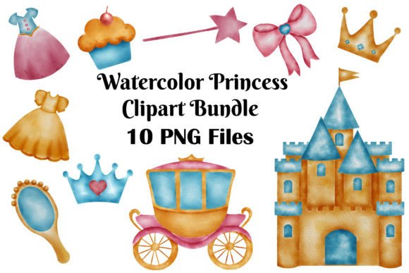 Watercolor Princess Clipart for Real Embroidery Projects