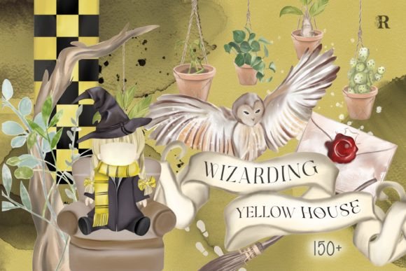 Wizarding Yellow House Watercolor Illustrations for Brand Storytelling
